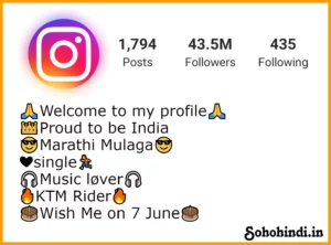 Instagram Bio Marathi