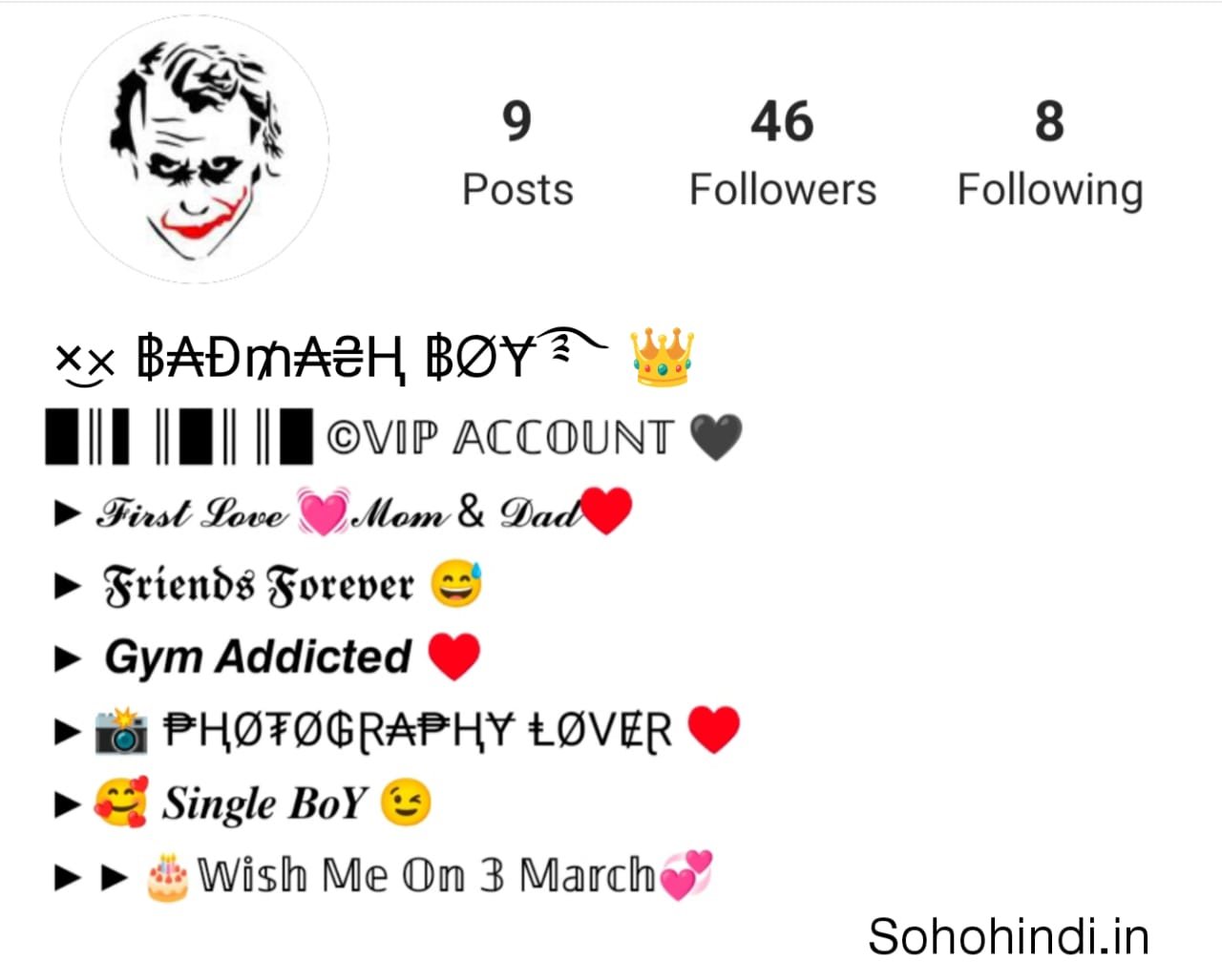 Bad Boy Names For Instagram